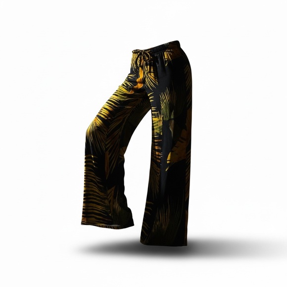 Tropical Leaf Print Wide-Leg Pants - Picture 4 of 13